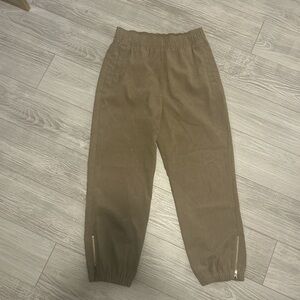 Zara Brown Joggers with Gold Zippers
